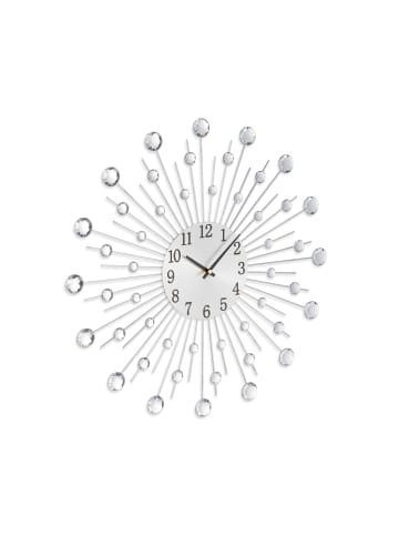 relaxdays Wanduhr in Silber - Ø 50 cm