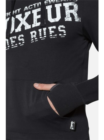 Boxeur des Rues Kapuzenpullover Hooded Sweatshirt with Thumb Openings in Black