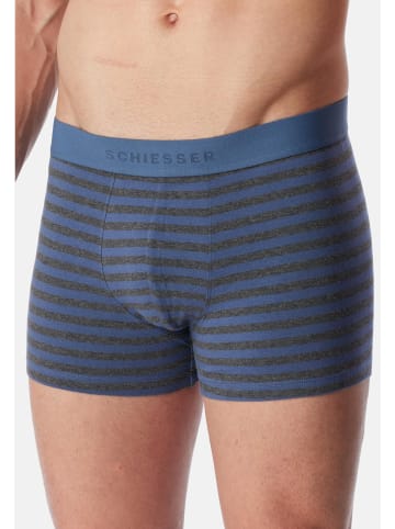 Schiesser Retro Short / Pant 95/5 Cotton in Dunkelblau / hellblau