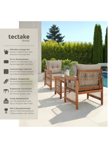 tectake Lounge-Set Eivissa, belastbar und wetterfest mit XXL-Polsterung