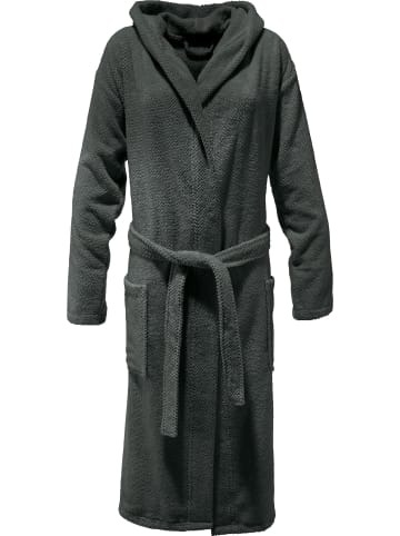 Erwin Müller Frottier Unisex-Bademantel mit Kapuze Achberg in anthrazit