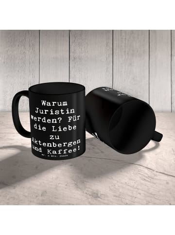 Mr. & Mrs. Panda Trinkbecher Spruch Juristin Liebe mit Spruch in Schwarz