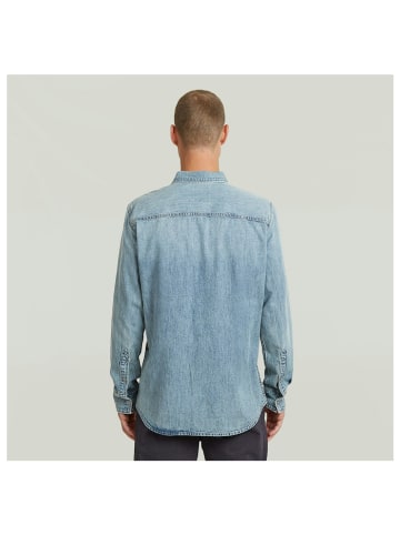 G-Star Raw Langarmhemd in sun faded pacific blue
