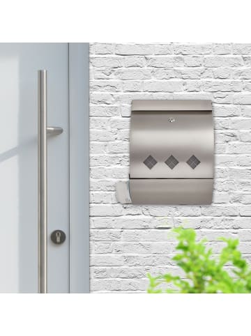 relaxdays Briefkasten in Silber
