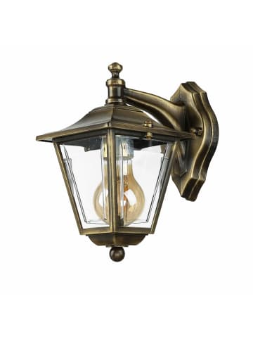 Licht-Erlebnisse Außen Wandlampe (B)14 x (H)23 cm in Messing Antik