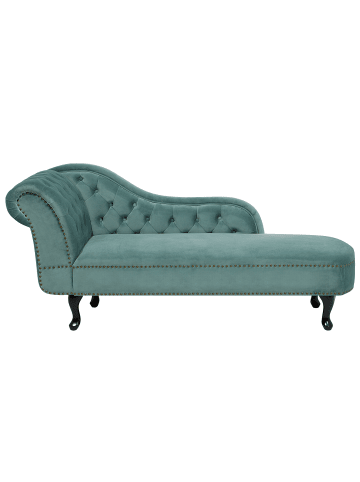 Beliani Chaiselongue NIMES in Grün/Schwarz - (W) 169 x (H) 79 x (L) 65 cm