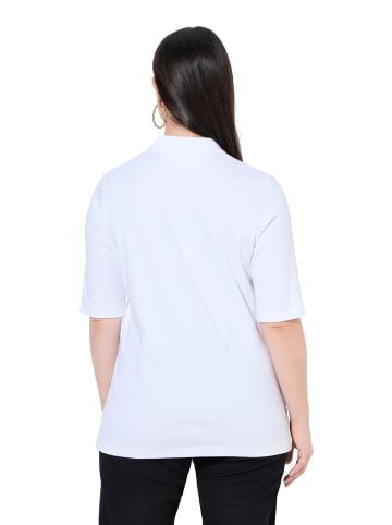 Ulla Popken Poloshirt in schneeweiß