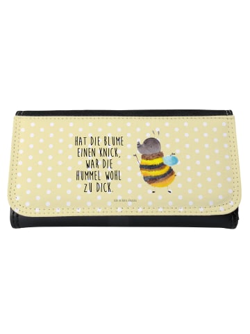 Mr. & Mrs. Panda Damen Portemonnaie Hummel flauschig mit Spruch in Gelb Pastell