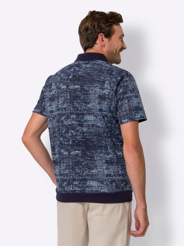 Sieh an! Poloshirt in marine-gemustert