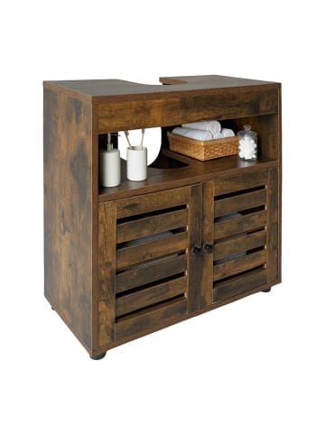 relaxdays Waschbeckenunterschrank in Braun - (B)60 x (H)63 x (T)30 cm