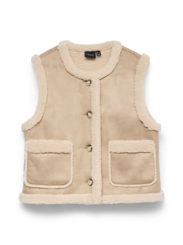 Vero Moda Teddyfell Weste in Silver Mink