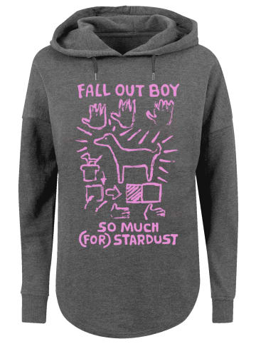 F4NT4STIC Oversized Hoodie Fall Out Boy Pink Dog So Much Stardust in charcoal