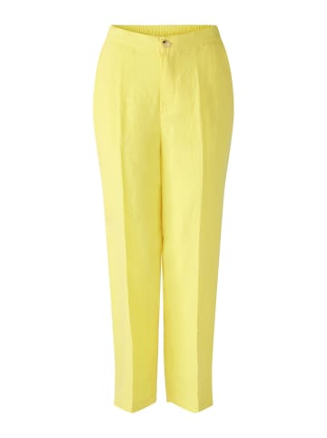 Oui Leinenhose Mid waist , cropped in yellow