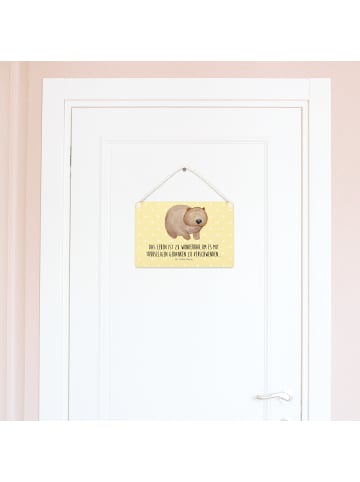 Mr. & Mrs. Panda Schild Wombat mit Spruch in Gelb Pastell