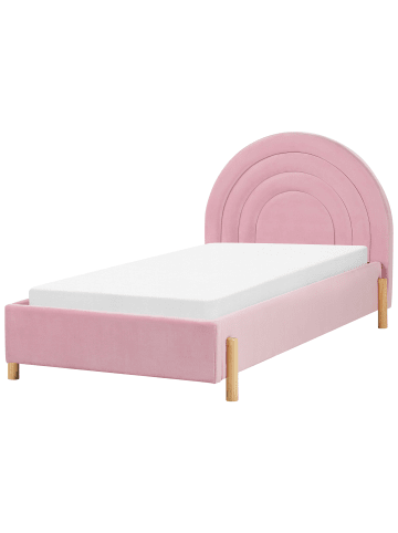 Beliani Kinderbett ANET in Rosa/Braun - (W) 106 x (H) 100 x (L) 217 cm