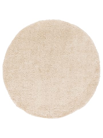 Pergamon Hochflor Langflor Teppich Aloha Rund in Beige