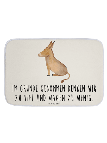 Mr. & Mrs. Panda Duschmatte Esel mit Spruch in Weiß