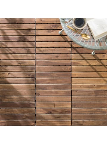 home24 Terrassenfliese Temai 33er-Set Typ A in Akazie Braun