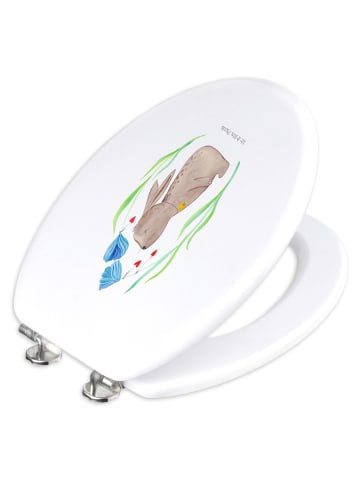 Mr. & Mrs. Panda WC Brille Hase Blume ohne Spruch in Weiß