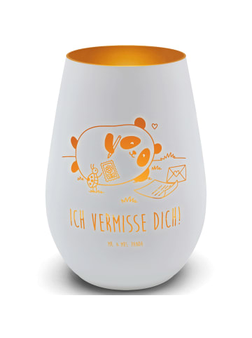 Mr. & Mrs. Panda Windlicht Outdoor Panda Vermissen mit Spruch in Weiß