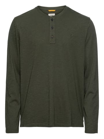 Camel Active Henleyshirt aus zertifiziertem Organic Cotton in Dunkelgrün