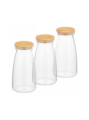 relaxdays 3 x Vorratsgläser in Transparent - 1400 ml