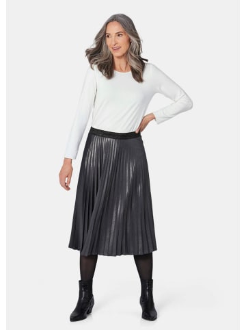 GOLDNER Plisseerock im Metallic Look in metallic-grau