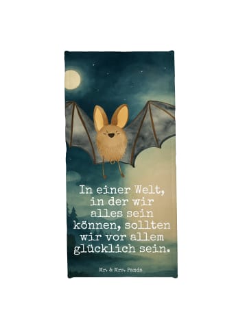 Mr. & Mrs. Panda Handtuch Fledermaus Flügel Design mit Spruch in Gelb Pastell