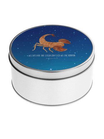 Mr. & Mrs. Panda Aufbewahrungsbox Sternzeichen Skorpion mit Spruch in Sternenhimmel Blau