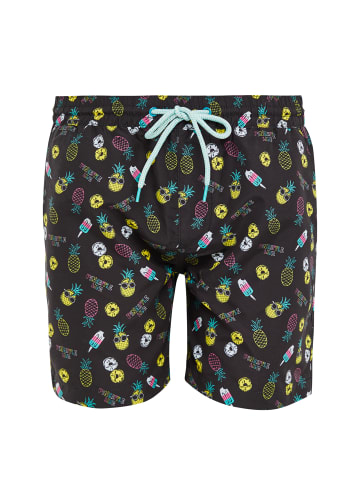 Threadbare Badehose Ananas in Black