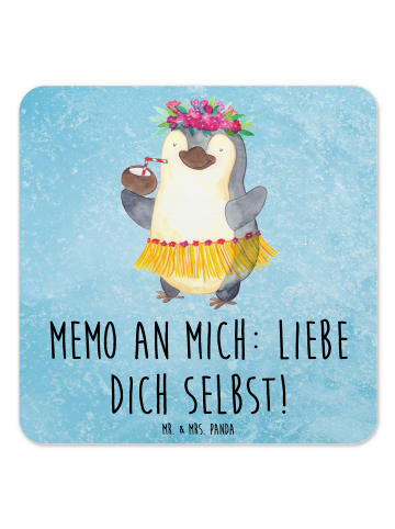 Mr. & Mrs. Panda Tischuntersetzer Pinguin Kokosnuss mit Spruch in Eisblau