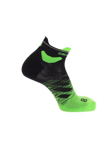 SALOMON Laufsocken 1er Pack running in Ebony/Green Gecko