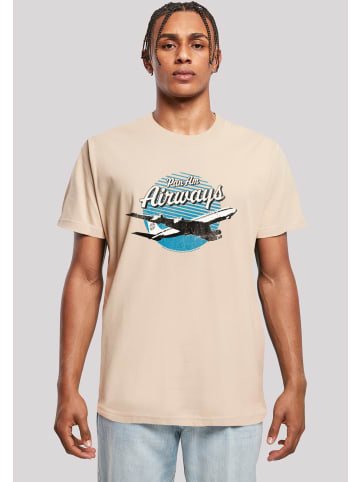 F4NT4STIC T-Shirt Pan Am Airways Retro Plane Take Off in sand