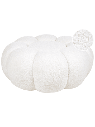 Beliani Pouf BEAUFORT in Weiß - (W) 60 x (H) 27 x (L) 60 cm