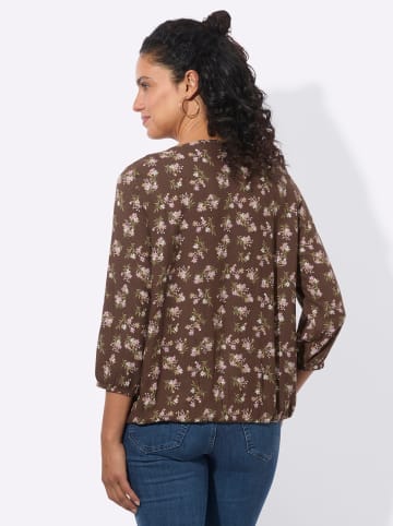 WITT WEIDEN Druckbluse in schoko-camel-bedruckt