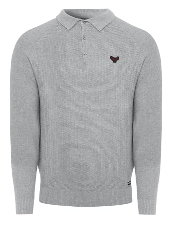 Threadbare Langarm-Polo Thorton in Grau