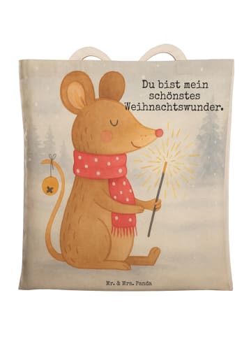 Mr. & Mrs. Panda Einkaufstasche Maus Weihnachten Design mit Spruch in Weiß