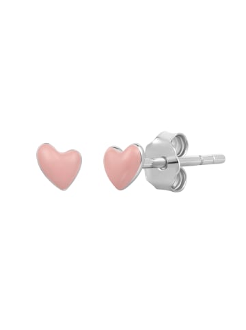 Glanzstücke München Ohrstecker Herz aus Sterling Silber in silber
