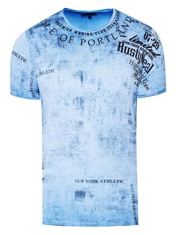 Rusty Neal T-Shirt Verwaschen mit Prints in Blau