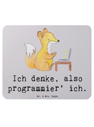 Mr. & Mrs. Panda Mauspad Denker Softwareentwickler mit Spruch in Grau Pastell