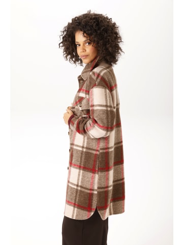 Aniston CASUAL Fleecejacke in braun-beige-rot