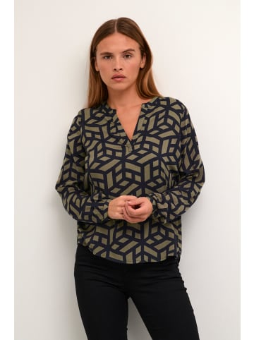 Kaffe Langarm-Bluse KAjalie Regular fit in Fallen Rock/Black Graphic Line