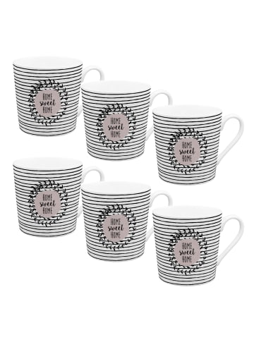 Geda Labels Kaffeebecher VE6 Home Time Home sweet Home  in Weiß - 350ml