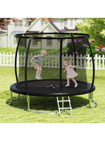 COSTWAY Ø366 cm Trampolin Outdoor mit Leiter in Schwarz