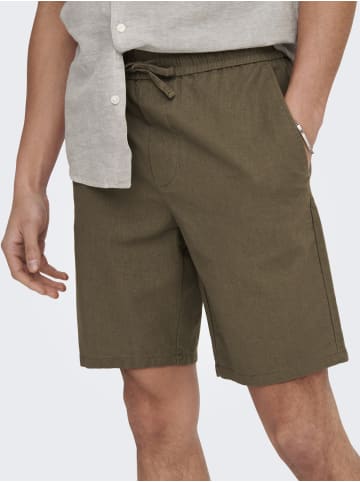 Only&Sons Leichte Stoff Shorts Bermuda Hose ONSLINUS in Braun