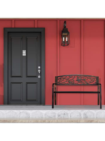 relaxdays Gartenbank 2 Sitzer in Schwarz-Bronze