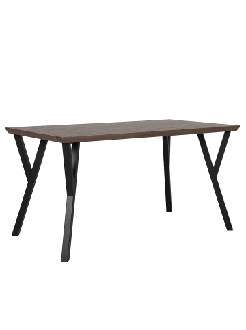 Beliani Esszimmertisch BRAVO in Braun/Schwarz - (W) 80 x (H) 75 x (L) 140 cm