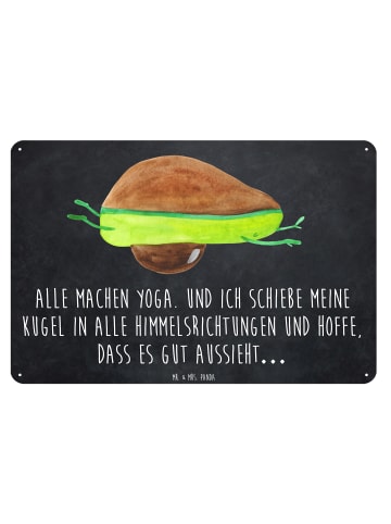 Mr. & Mrs. Panda Magnetschild Avocado Yoga mit Spruch in Kreidetafel
