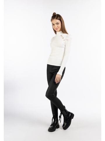 myMo ROCKS Damen Rippstrick Pullover in Wollweiss