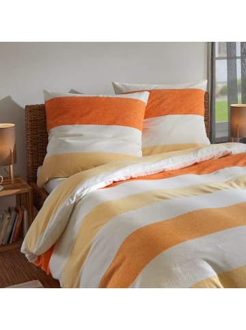 Traumschlaf Bettwäsche Melange Streifen orange in orange
